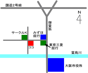 居酒屋 うまいもんや回 堂島店 の地図